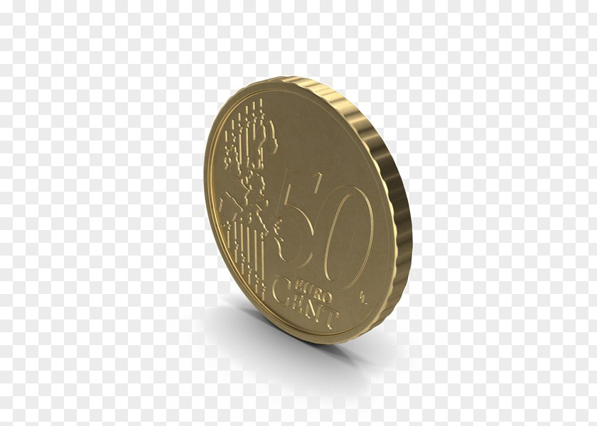 Euro French Coins 50 Cent Coin PNG