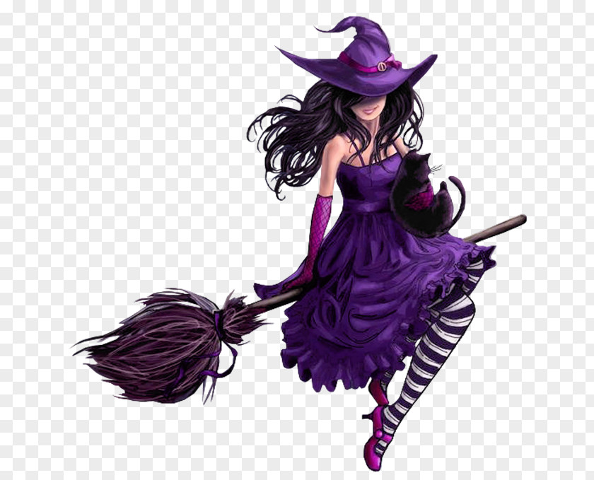 Halloween Purple Witch Picture East Germany Witchcraft Hill PNG