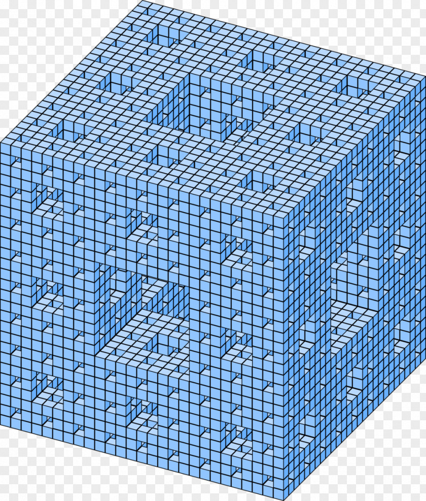 Menger Sponge Fractal Three-dimensional Space Shape Cube PNG