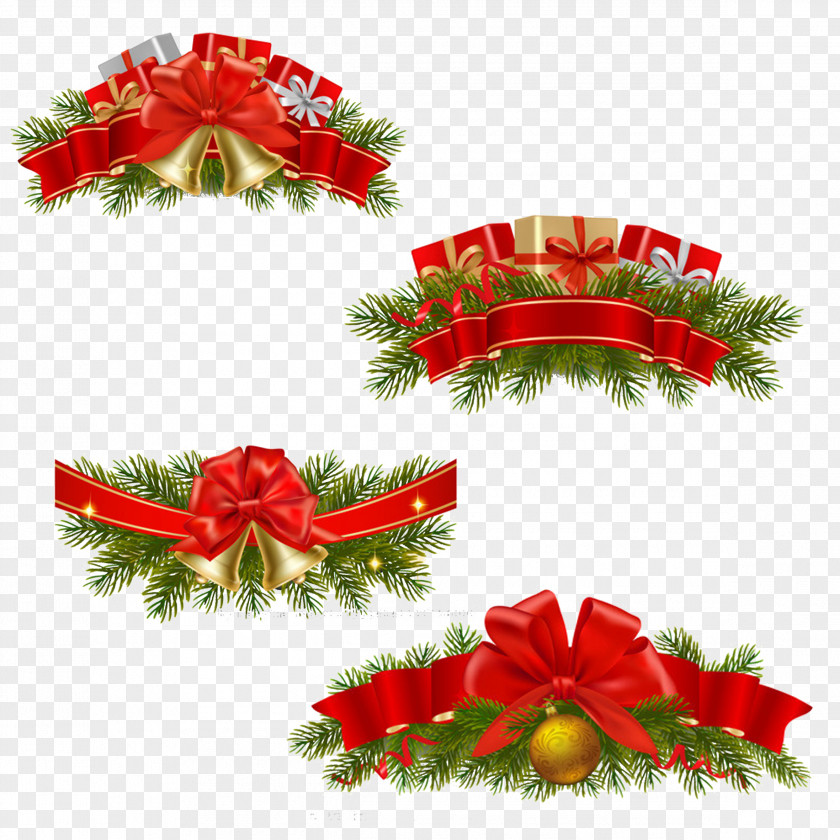 Christmas Ribbon Gift Cook Street Village Carol PNG