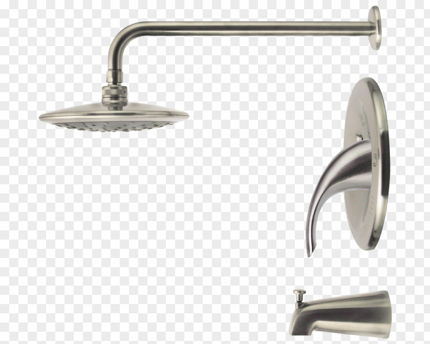 Faucet Shower Bathtub Brushed Metal Tap Bathroom PNG