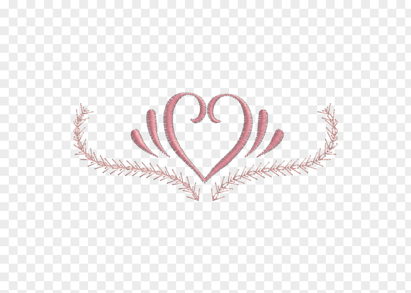 Heart Embroidery Curve Ornament Font PNG