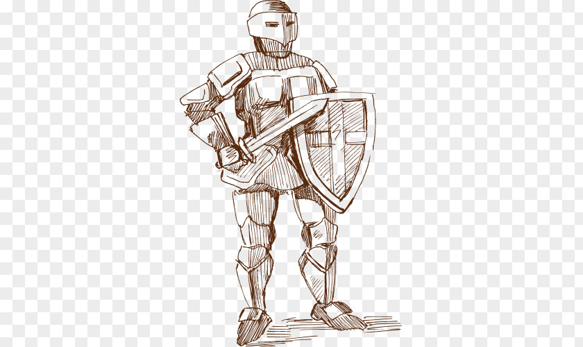 Hand-painted Warrior Middle Ages Knight Body Armor PNG