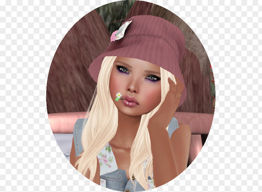 Barbie Sun Hat Blond Brown Hair PNG