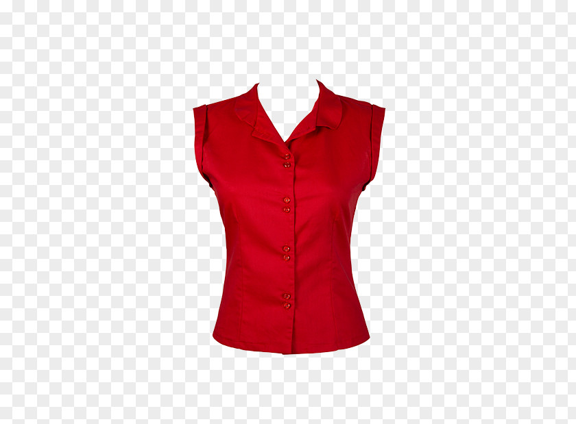 Button Sleeveless Shirt Shoulder Blouse PNG