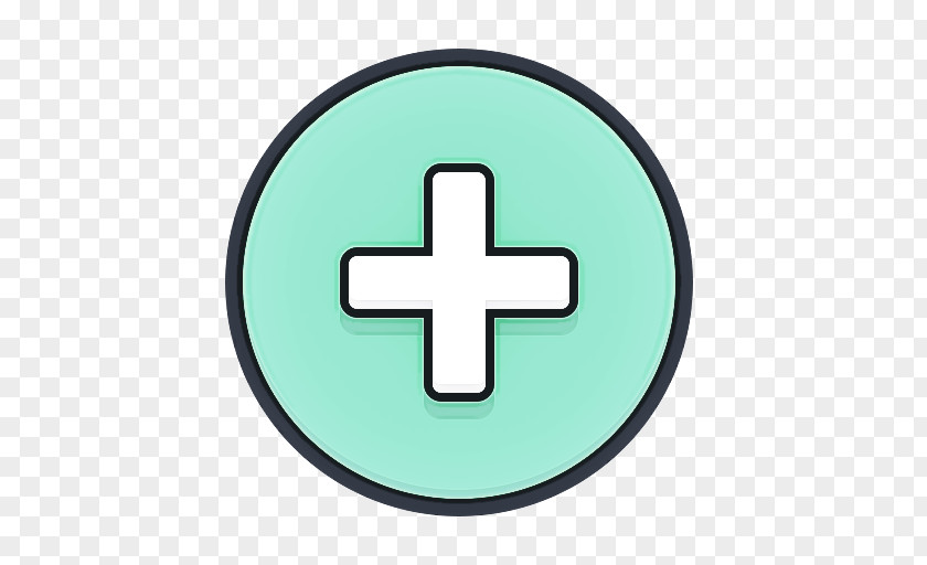 Green Cross Turquoise Symbol Line PNG