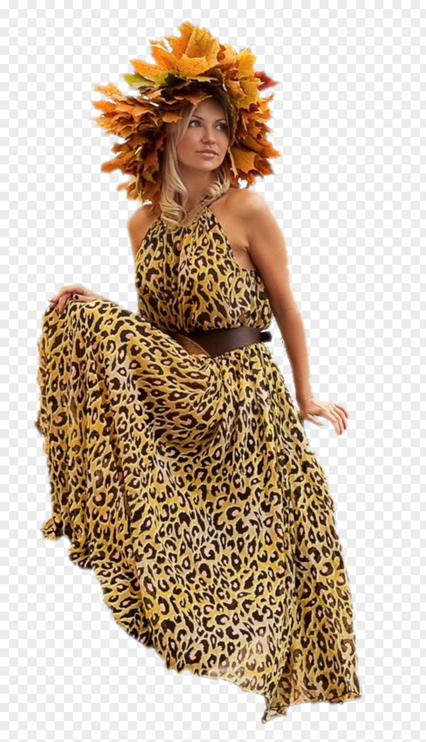 Leopards Woman Autumn PNG