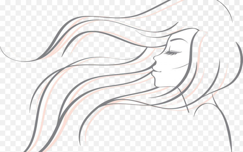 The Wind Fluttering Girls Drawing Woman Royalty-free Illustration PNG