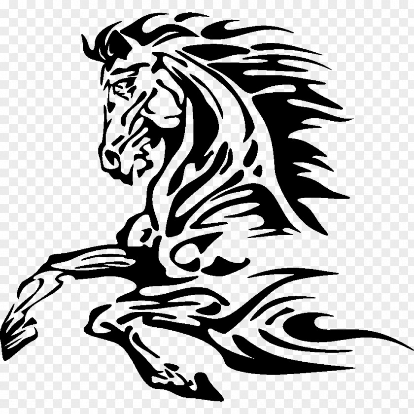 Virgo American Paint Horse Mustang Equestrian Jumping Stencil PNG