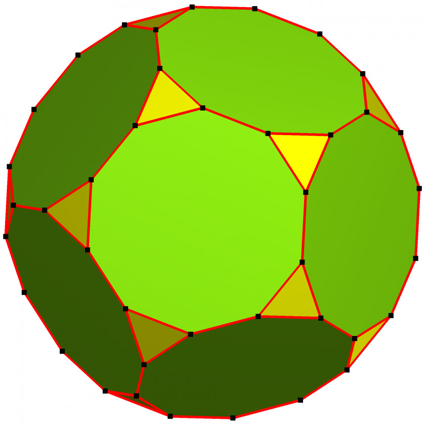 Color Creative Truncated Dodecahedron Truncation Archimedean Solid Decagon PNG