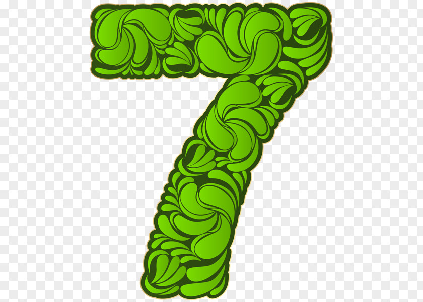 Flower Number Seven Green Clip Art PNG