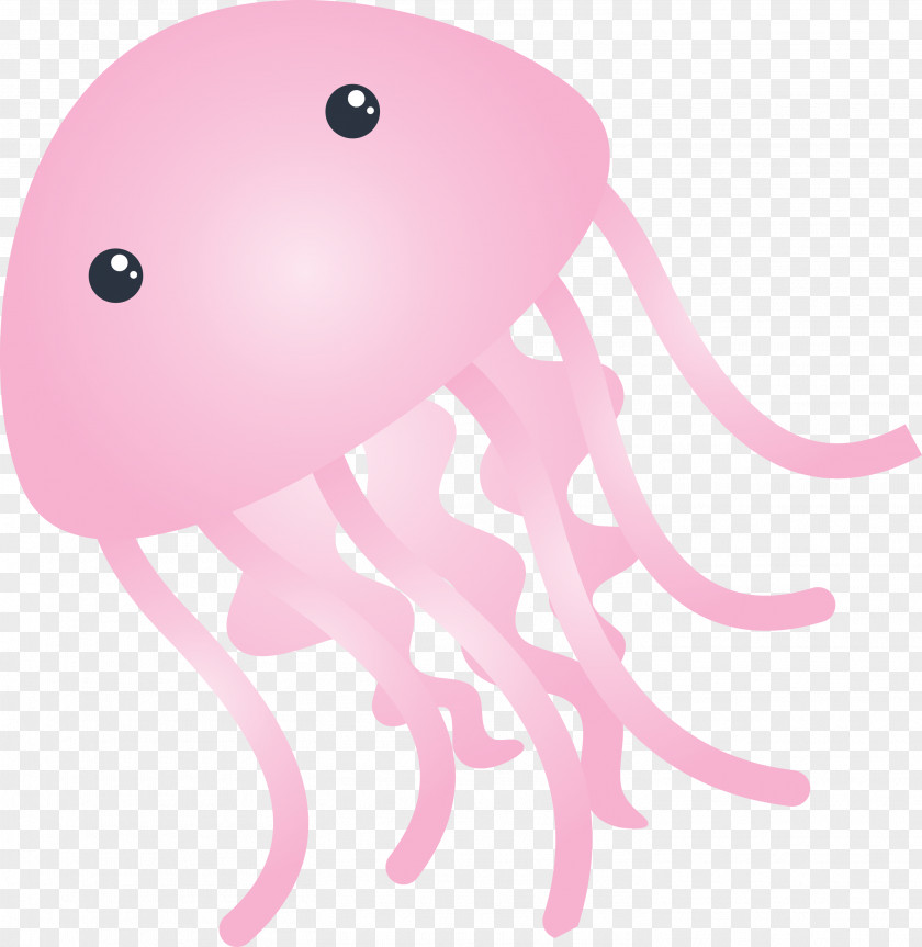 Octopus Pink Cartoon Jellyfish Cnidaria PNG