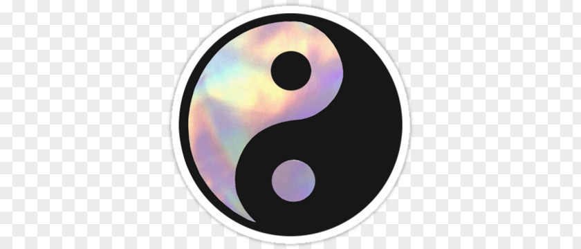 Sticker Yin And Yang Symbol Holography PNG