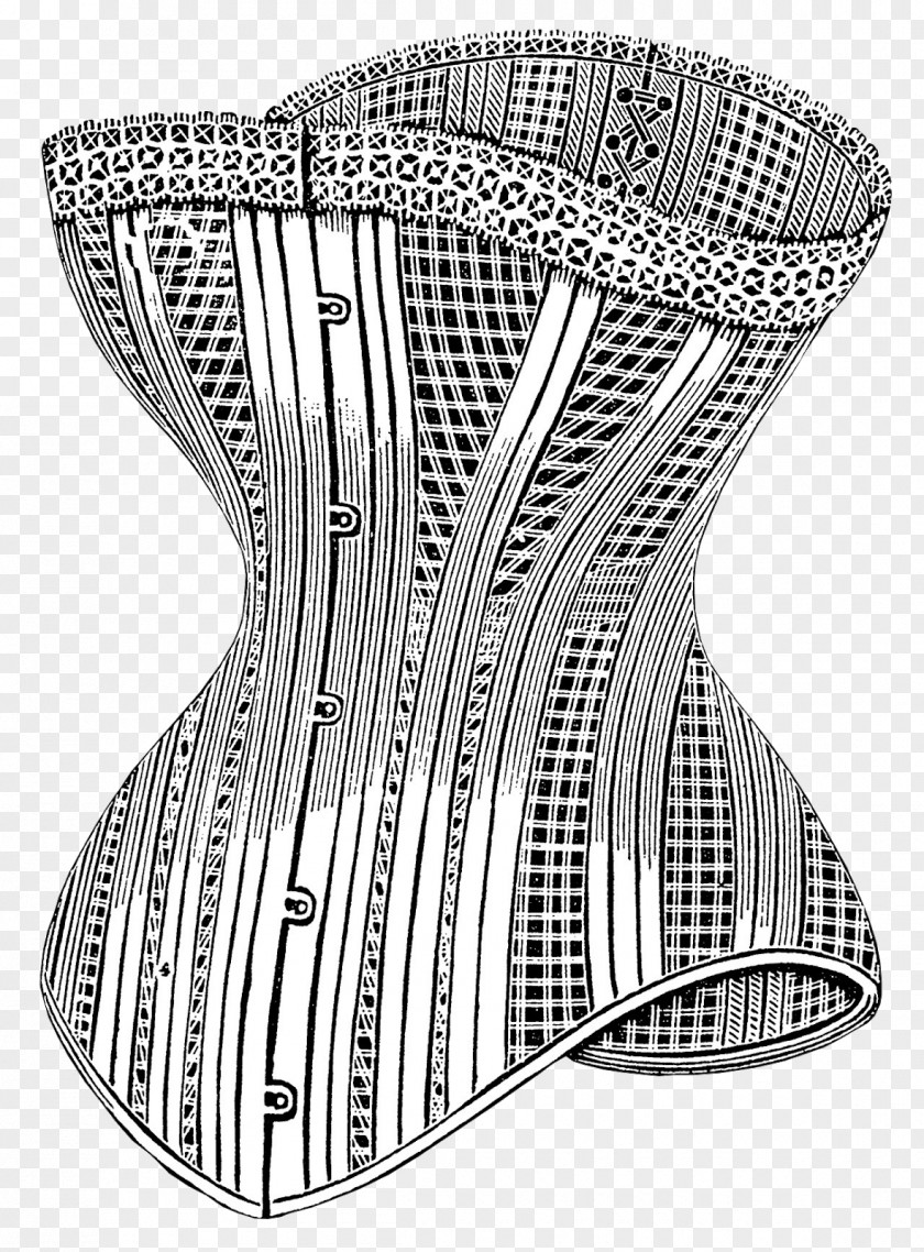 Corset Drawing Black And White PNG