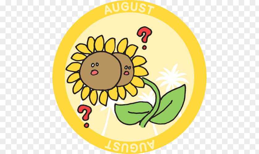 Line Badge Clip Art Illustration Floral Design Sunflower M PNG