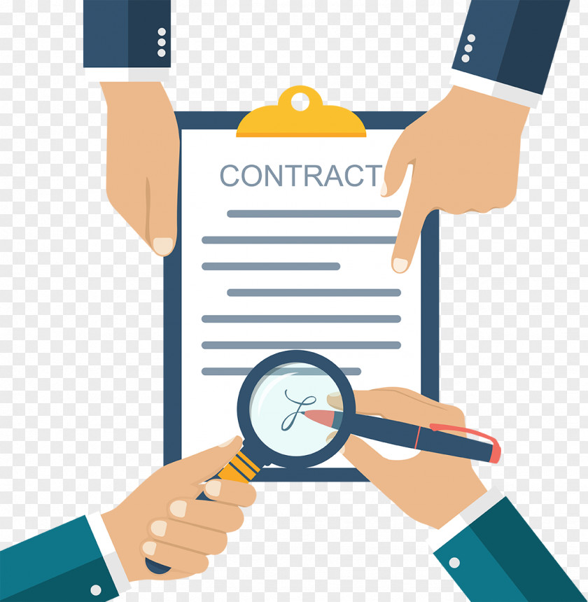 Business Man Illustration Cartoon Contract PNG