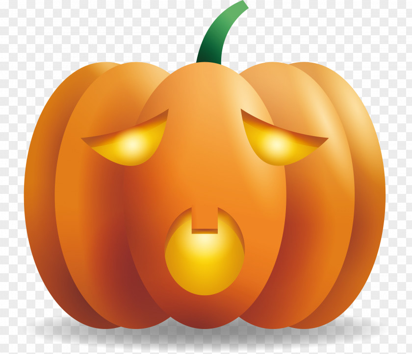 Embarrassed Expression Pumpkin Head Jack-o-lantern Calabaza Halloween PNG