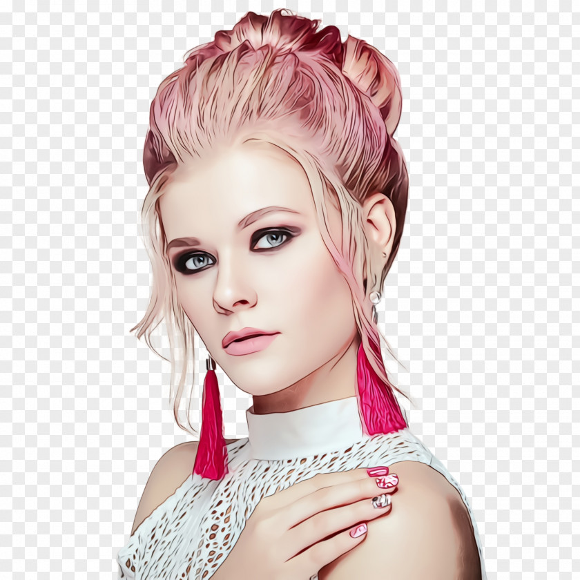 Lip Chin Hair Hairstyle Face Pink Eyebrow PNG