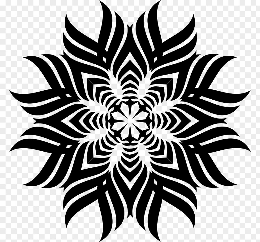 Snowflake Floral Design Clip Art PNG