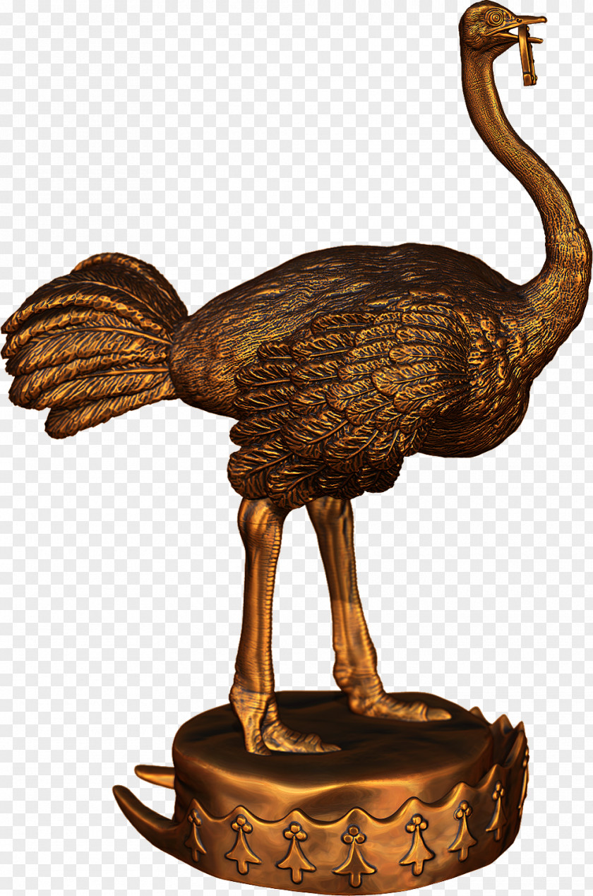 African Print Bronze Sculpture Beak PNG