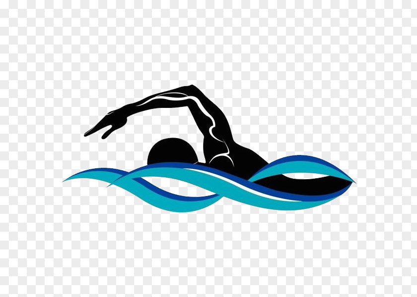 Black Man Swimming Silhouette Drawing Illustration PNG