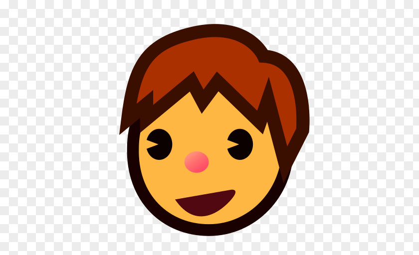 Brown Hair Pleased Happy Face Emoji PNG