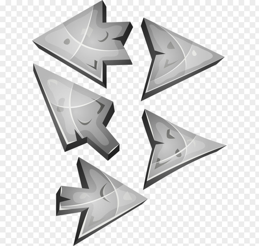 Irregular Iron Arrow Cursor Triangle Icon PNG