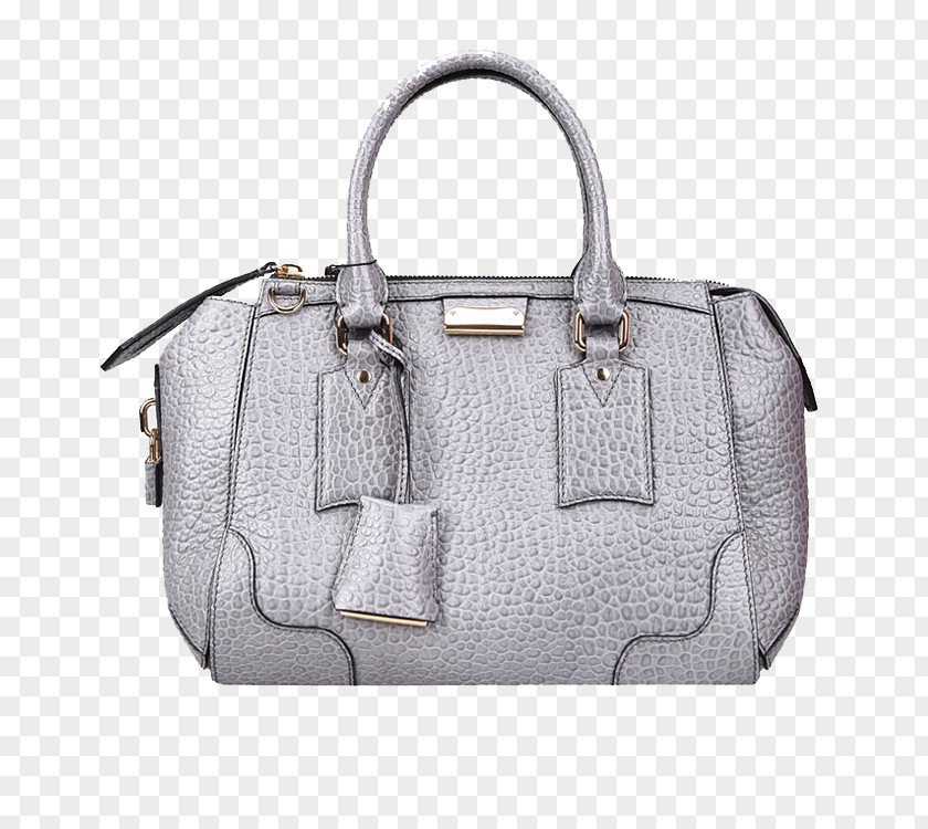 BURBERRY Burberry Bag Silver Tote Leather Handbag PNG