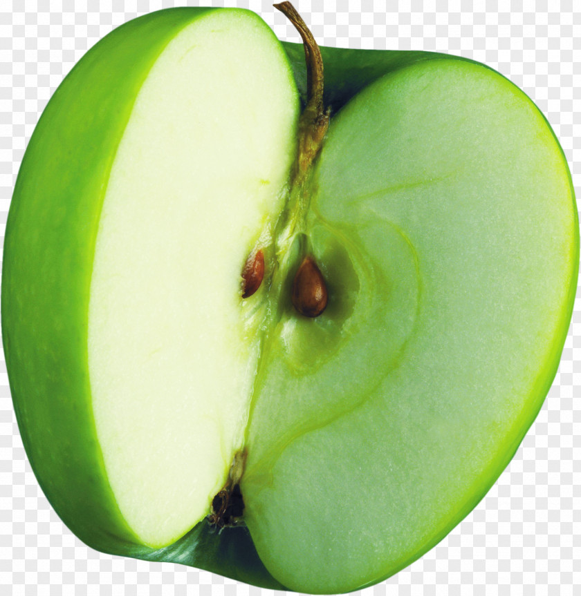 Half Green Apple Manzana Verde Granny Smith PNG