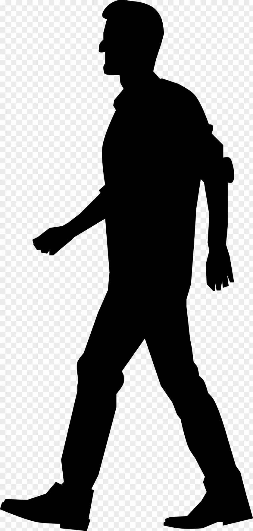 Silhouette Of Man Walking Clip Art PNG