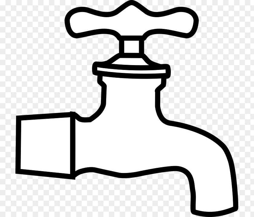 Waterfaucetblackandwhite Tap Water Plumbing Clip Art PNG