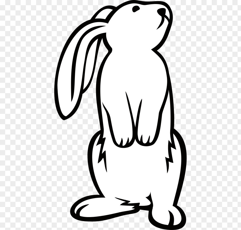 Rabbit Standing Cliparts Easter Bunny Black And White Drawing Clip Art PNG