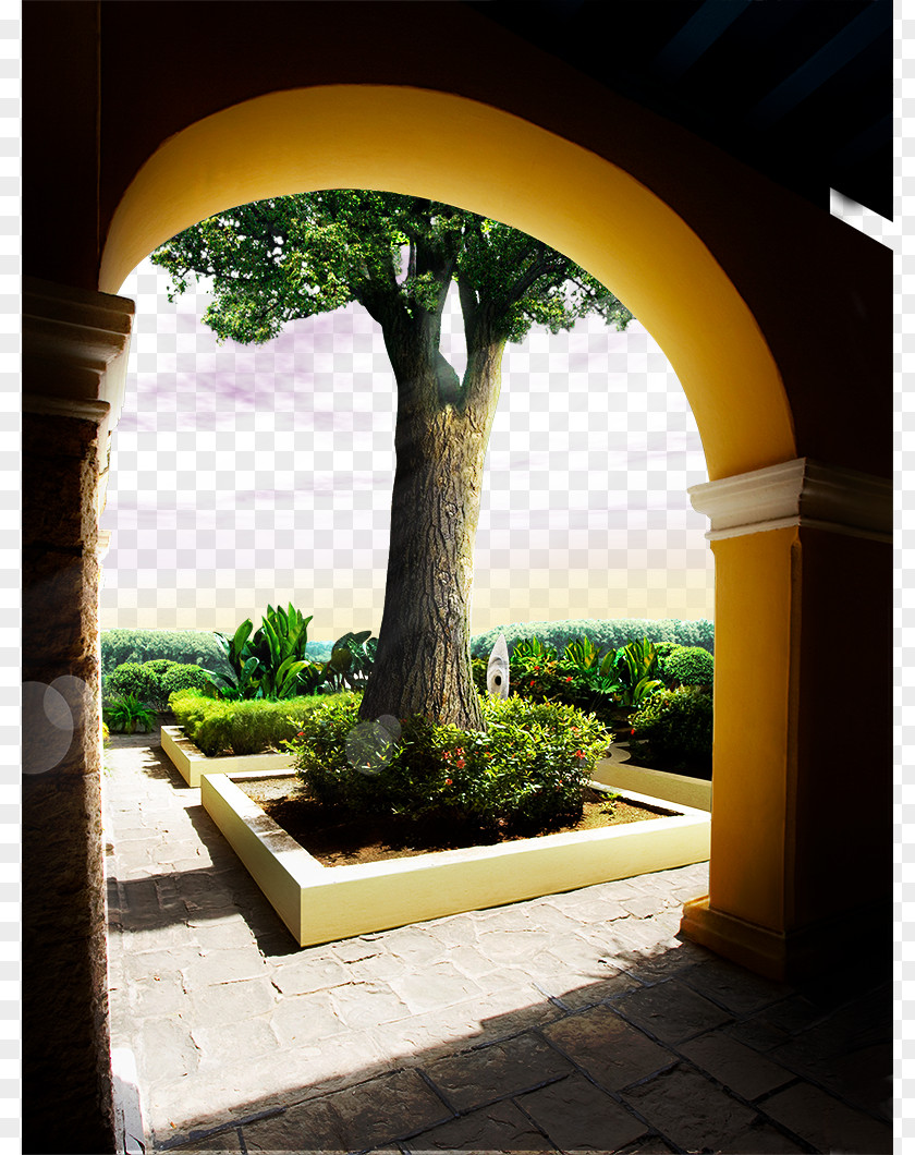 Real Estate Ad Elements Stone In Front Of The Tree Property Arch PNG