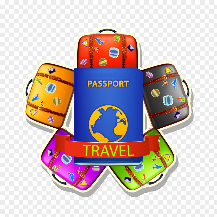 A Variety Of Suitcase Baggage Travel Illustration PNG