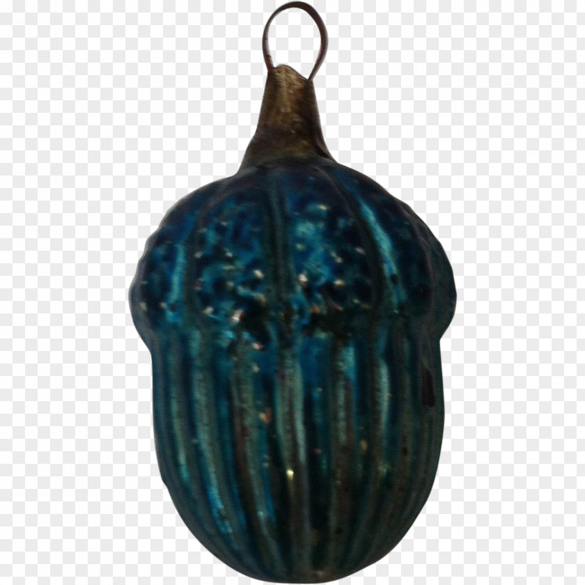Acorn Squash Turquoise Teal Christmas Ornament PNG