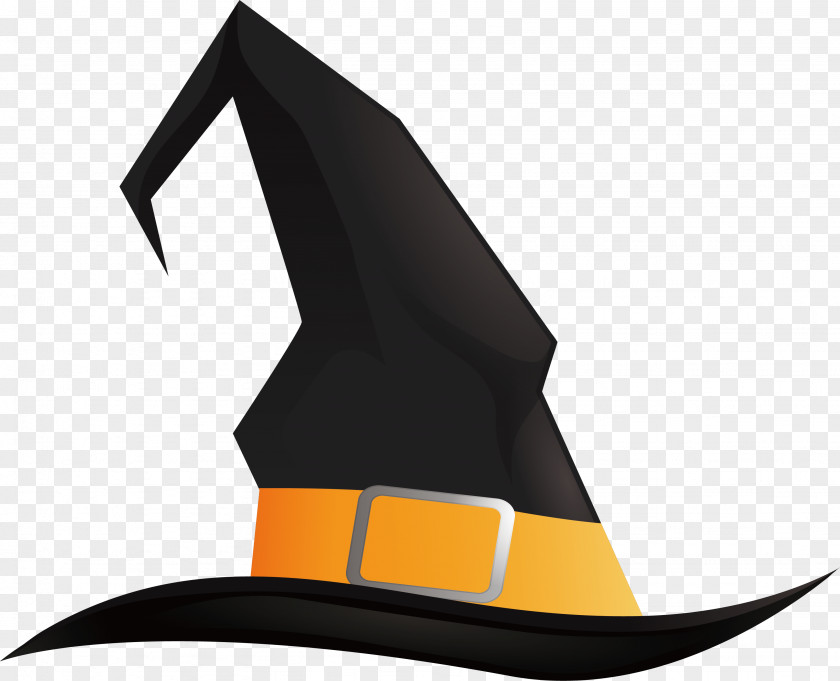Black Wizard Hat Witch Halloween Pointed PNG