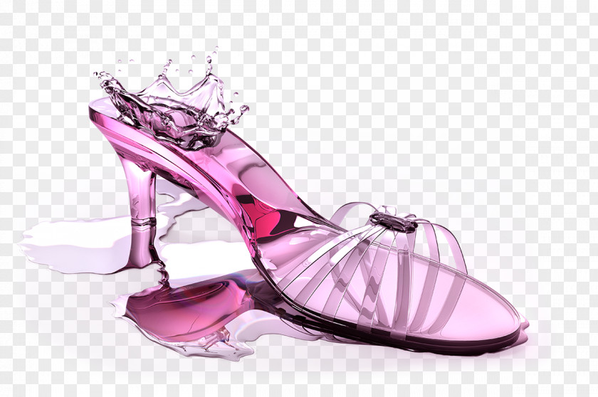 Ice Crystals High Heels Slipper Shoe High-heeled Footwear Flip-flops PNG
