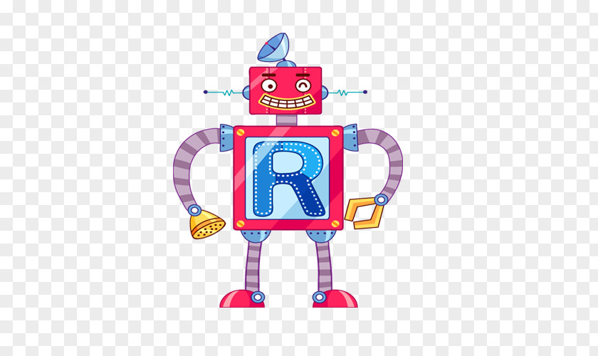 Robot Cartoon Illustration PNG