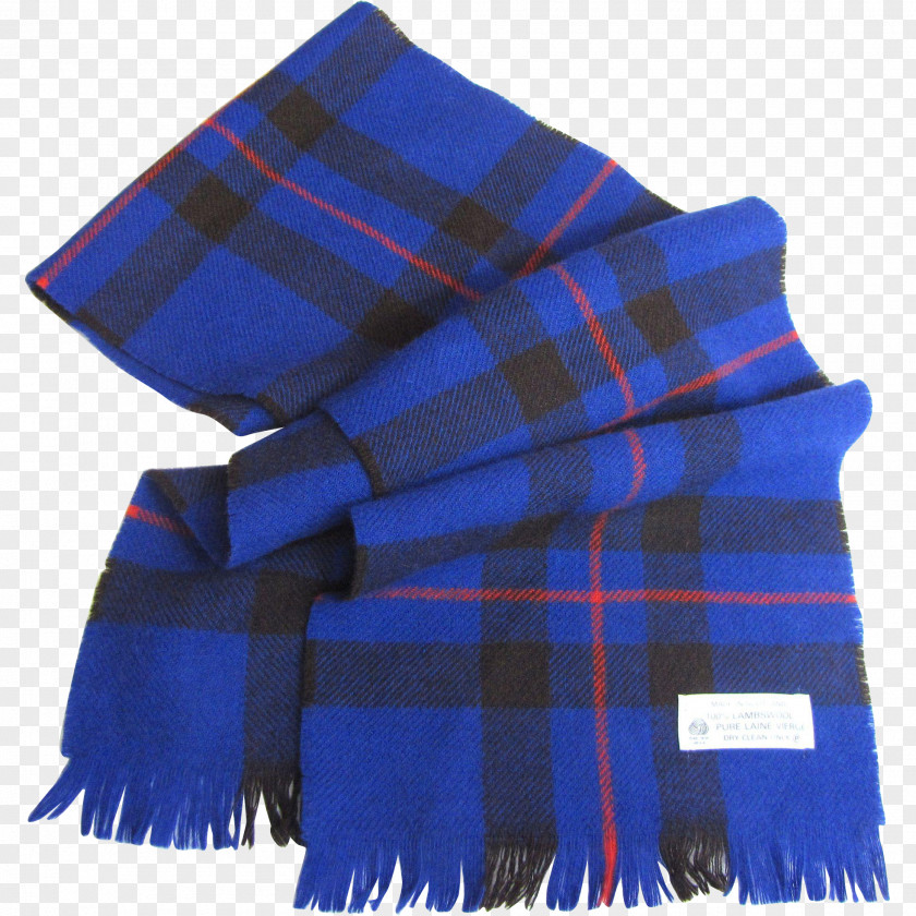 Scarf Tartan Cobalt Blue PNG