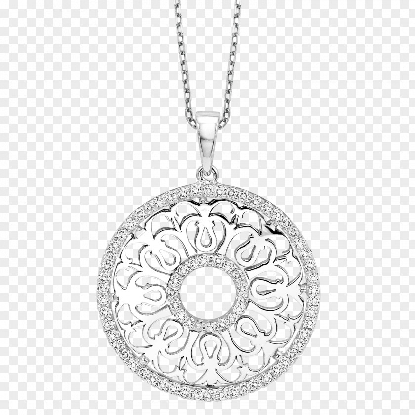 Diamond Stud Pendant Locket Necklace Jewellery Silver PNG