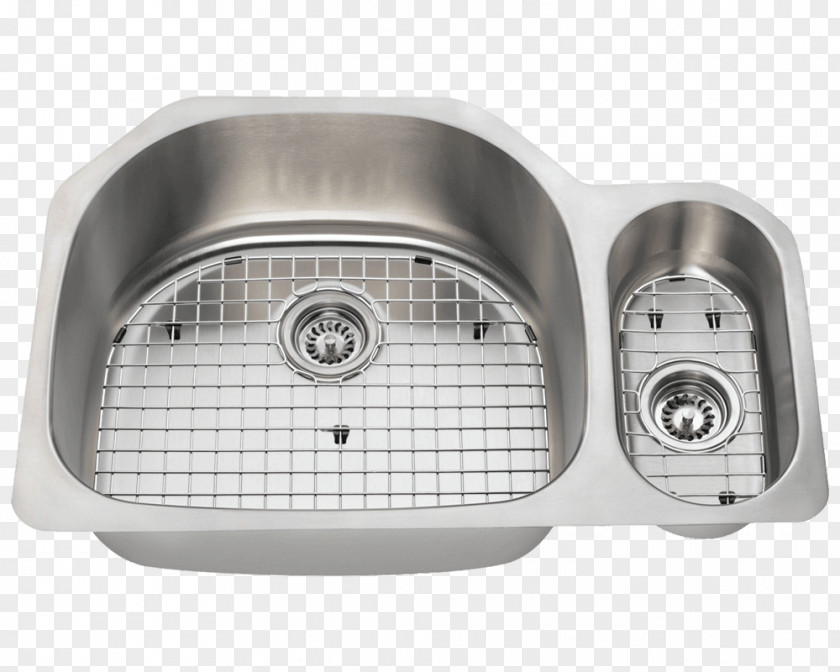 Top Kitchen Sink Brushed Metal Stainless Steel PNG