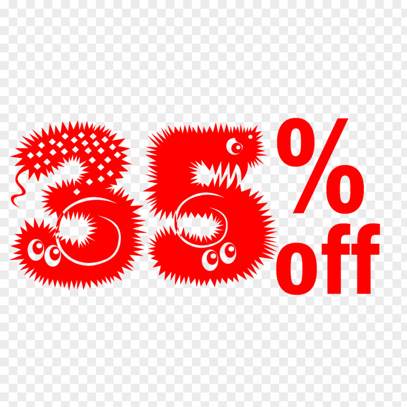 Cute Hairy Halloween 35% Off Discount Tag. PNG