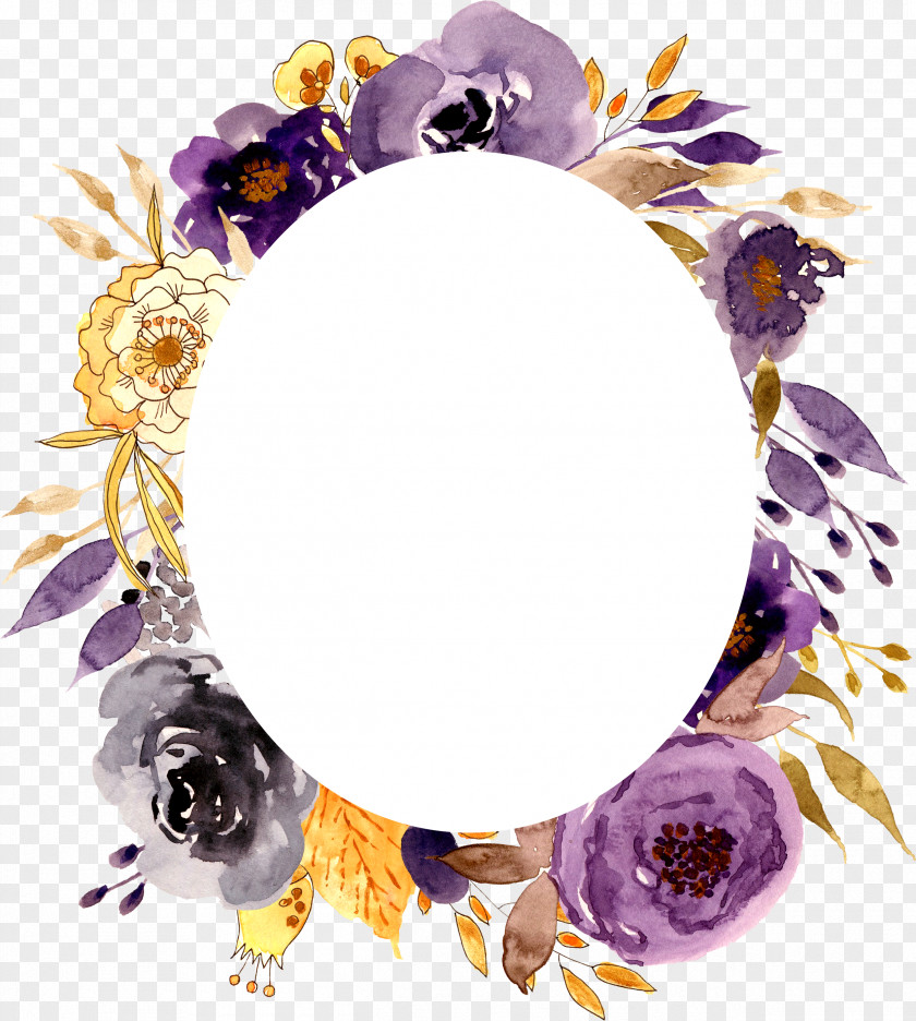 Watercolor Wreath Picture Frames Flower Photography Painting PNG