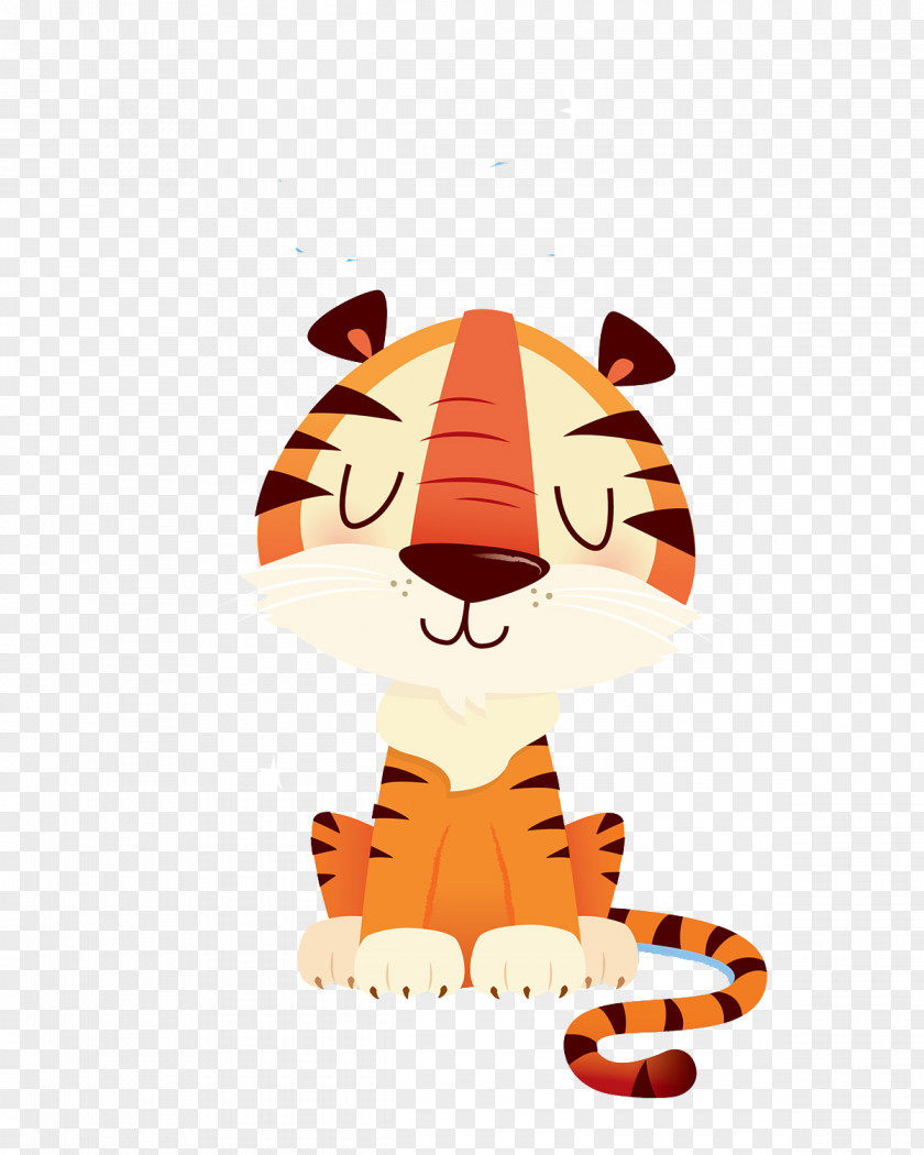 Cartoon Tiger Art Nursery Printmaking Illustration PNG