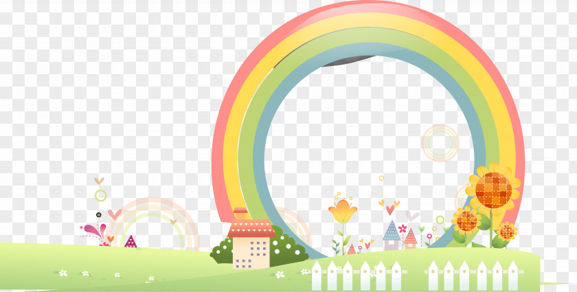 Country House Rainbow Background Vector Comparison Of Graphics Editors PNG
