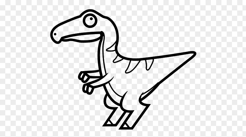 Dinosaur Velociraptor Coloring Book Image Drawing PNG