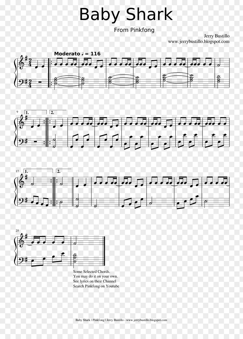 Sheet Music Baby Shark Chord Piano PNG Piano, baby shark song, musical note illustration clipart PNG