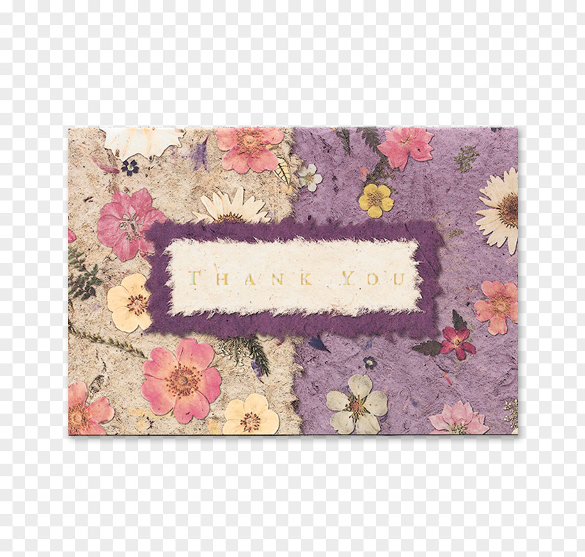 Thank You Floral Place Mats Rectangle Pink M PNG