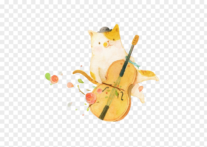 Cat Playing The Violin Cats T-shirt Cello PNG