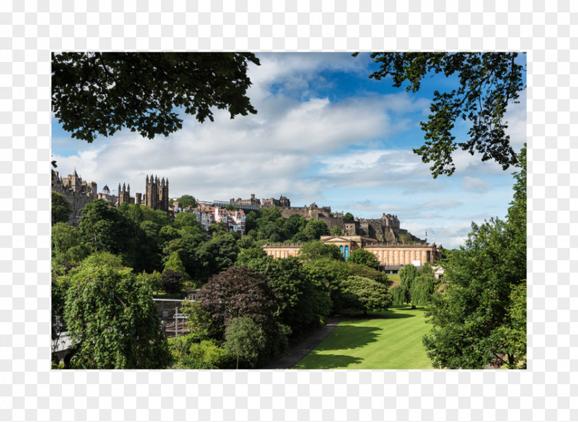 Edinburgh Castle Suburb Property Tree Garden Tourism PNG